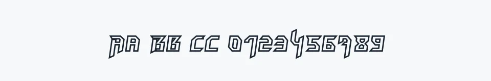 Rzeczywista próbka kroju HammerheadOutline — Aa Bb Cc 0123456789