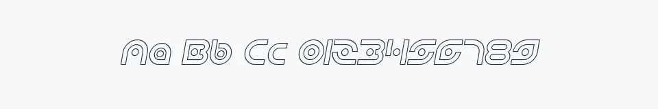 Rzeczywista próbka kroju Planetary Orbiter Outline — Aa Bb Cc 0123456789