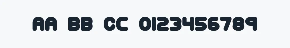 Rzeczywista próbka kroju Corpulent Caps BRK — Aa Bb Cc 0123456789