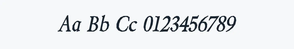 Rzeczywista próbka kroju Berylium — Aa Bb Cc 0123456789