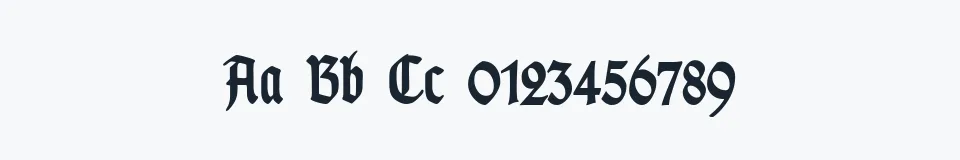 Rzeczywista próbka kroju TypographerGotisch Schmal — Aa Bb Cc 0123456789