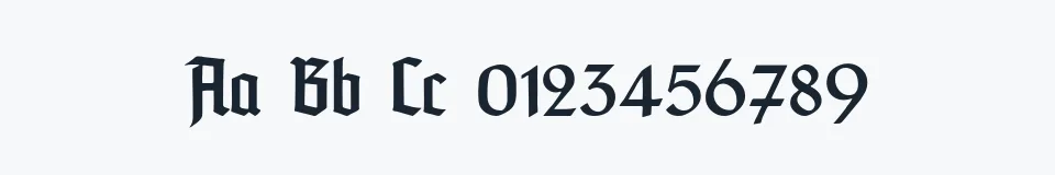 Rzeczywista próbka kroju TypographerTextur — Aa Bb Cc 0123456789