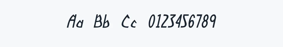 Rzeczywista próbka kroju Yoshitoshi — Aa Bb Cc 0123456789