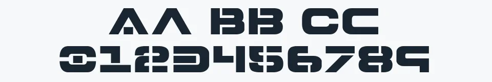 Rzeczywista próbka kroju 7th Service ExtraBold — Aa Bb Cc 0123456789