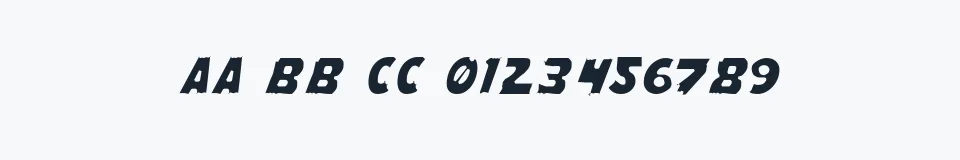 Rzeczywista próbka kroju Flying Leatherneck Light — Aa Bb Cc 0123456789