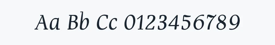 Rzeczywista próbka kroju Devroye Unicode — Aa Bb Cc 0123456789