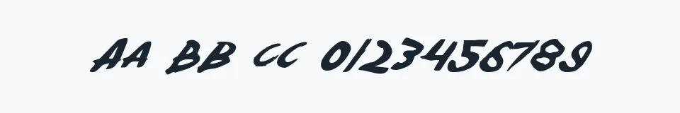 Rzeczywista próbka kroju Yellowjacket Italic — Aa Bb Cc 0123456789