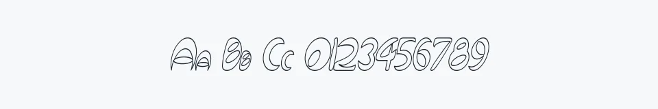 Rzeczywista próbka kroju Qurve Hollow Thin — Aa Bb Cc 0123456789