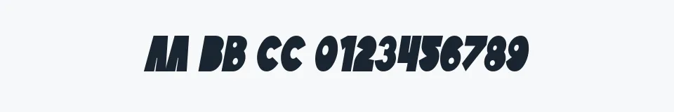 Rzeczywista próbka kroju SF Tattle Tales Condensed Italic — Aa Bb Cc 0123456789