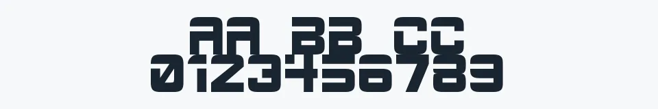 Rzeczywista próbka kroju ESP — Aa Bb Cc 0123456789