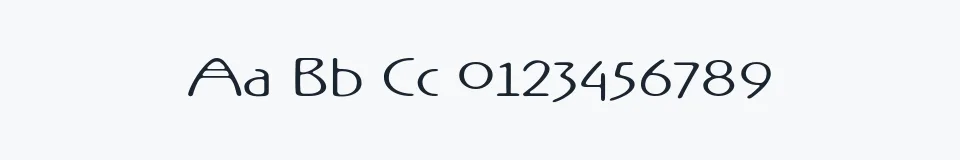 Rzeczywista próbka kroju Rx-OneZero — Aa Bb Cc 0123456789