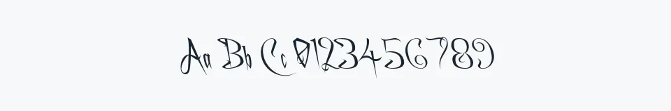 Rzeczywista próbka kroju A Charming Font Leftleaning — Aa Bb Cc 0123456789