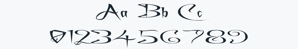 Rzeczywista próbka kroju A Charming Font Superexpanded — Aa Bb Cc 0123456789