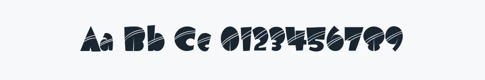 Rzeczywista próbka kroju Airmole Stripe — Aa Bb Cc 0123456789