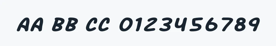 Rzeczywista próbka kroju SF Arch Rival Extended Italic — Aa Bb Cc 0123456789