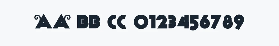 Rzeczywista próbka kroju Anagram — Aa Bb Cc 0123456789