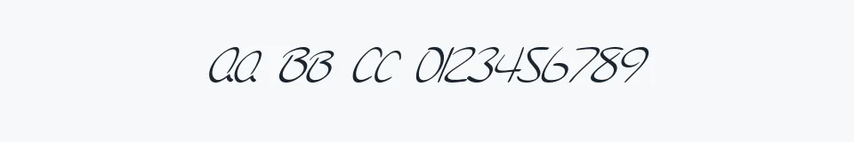 Rzeczywista próbka kroju SF Burlington Script SC — Aa Bb Cc 0123456789