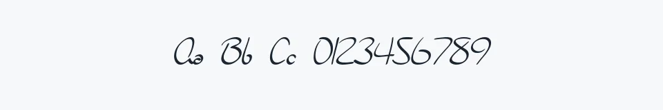 Rzeczywista próbka kroju SF Burlington Script — Aa Bb Cc 0123456789