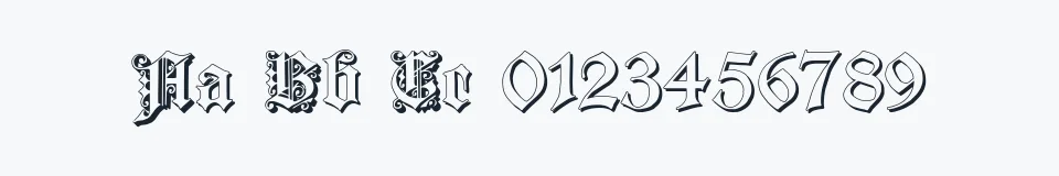 Rzeczywista próbka kroju Dearest Outline — Aa Bb Cc 0123456789