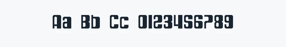 Rzeczywista próbka kroju SF DecoTechno — Aa Bb Cc 0123456789