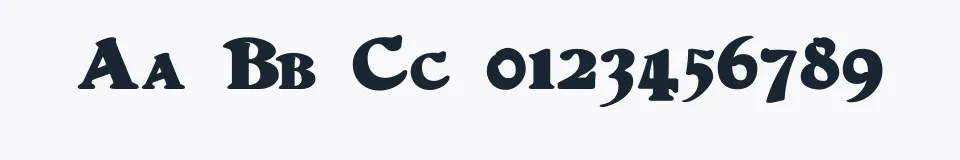 Rzeczywista próbka kroju DuvallSmallCaps — Aa Bb Cc 0123456789