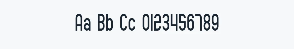Rzeczywista próbka kroju SF Eccentric Opus Condensed — Aa Bb Cc 0123456789