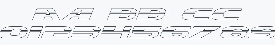 Rzeczywista próbka kroju Excelerate Outline — Aa Bb Cc 0123456789