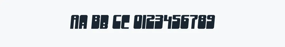 Rzeczywista próbka kroju SF Groove Machine — Aa Bb Cc 0123456789