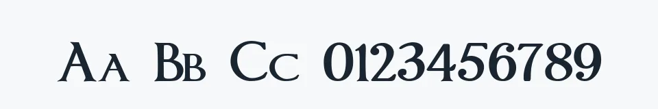 Rzeczywista próbka kroju ImperatorSmallCaps — Aa Bb Cc 0123456789