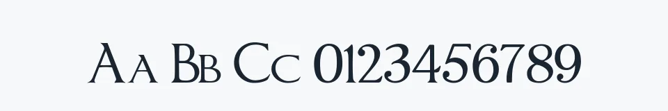 Rzeczywista próbka kroju ImperatorSmallCaps — Aa Bb Cc 0123456789