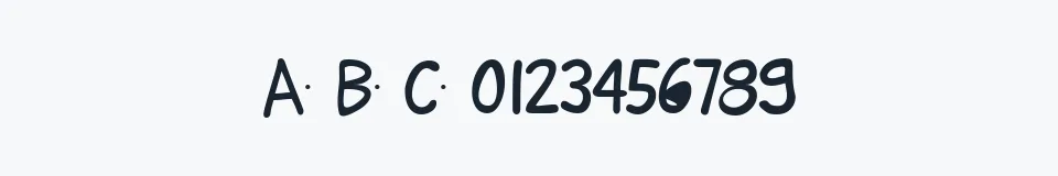 Rzeczywista próbka kroju Lettering1 — Aa Bb Cc 0123456789