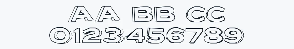Rzeczywista próbka kroju Letter Set B — Aa Bb Cc 0123456789