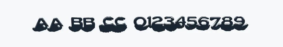 Rzeczywista próbka kroju Letter Set C — Aa Bb Cc 0123456789