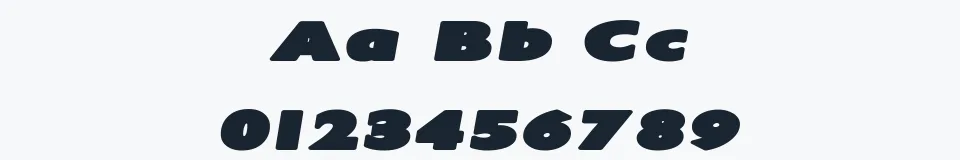 Rzeczywista próbka kroju Irtusk Italic — Aa Bb Cc 0123456789