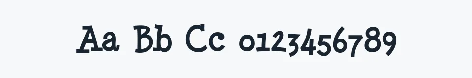 Rzeczywista próbka kroju Minya Nouvelle — Aa Bb Cc 0123456789