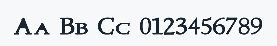 Rzeczywista próbka kroju NewStyleSmallCaps — Aa Bb Cc 0123456789