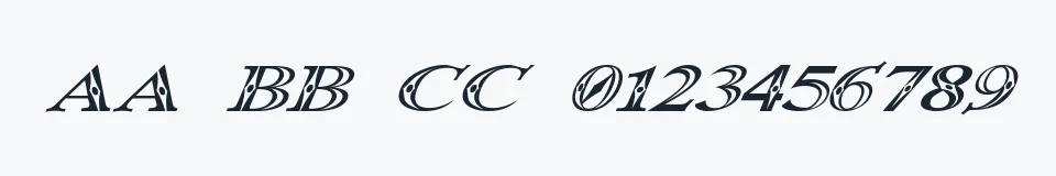 Rzeczywista próbka kroju Occoluchi Italic — Aa Bb Cc 0123456789