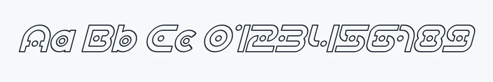 Rzeczywista próbka kroju SF Planetary Orbiter Outline — Aa Bb Cc 0123456789