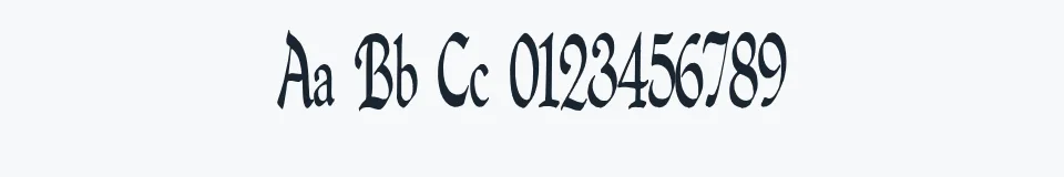 Rzeczywista próbka kroju QuillPerpendicularCondensed — Aa Bb Cc 0123456789