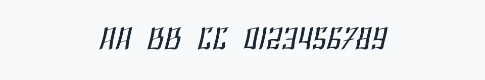Rzeczywista próbka kroju SF Shai Fontai Extended — Aa Bb Cc 0123456789