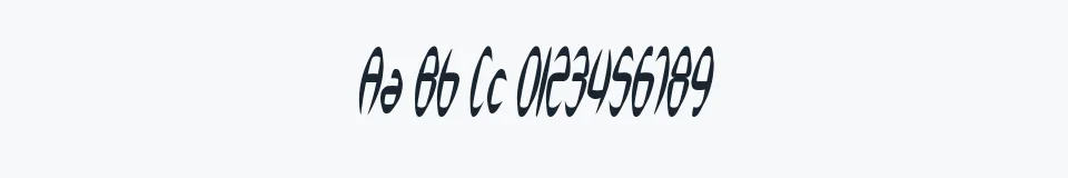 Rzeczywista próbka kroju SF Synthonic Pop Condensed — Aa Bb Cc 0123456789