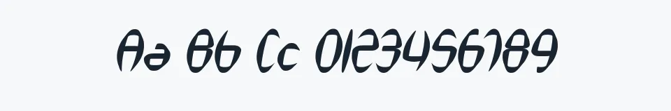 Rzeczywista próbka kroju SF Synthonic Pop — Aa Bb Cc 0123456789