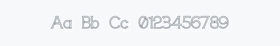 Rzeczywista próbka kroju Technically Insane Outline — Aa Bb Cc 0123456789