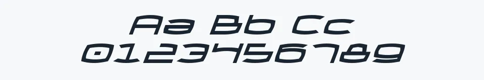 Rzeczywista próbka kroju Thundergod Itliac — Aa Bb Cc 0123456789