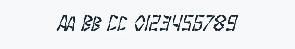 Rzeczywista próbka kroju SF Wasabi Condensed Italic — Aa Bb Cc 0123456789