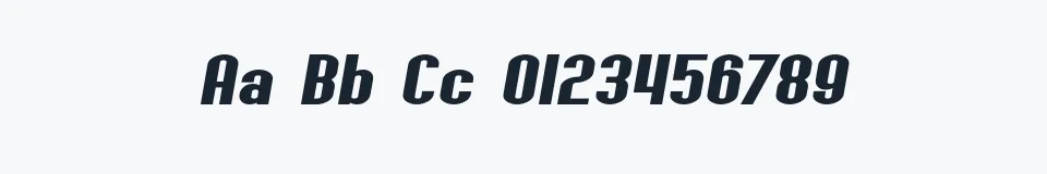 Rzeczywista próbka kroju SF Willamette Extended Italic — Aa Bb Cc 0123456789