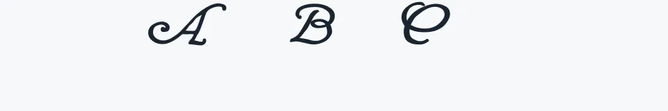 Rzeczywista próbka kroju Wrenn Initials — Aa Bb Cc 0123456789