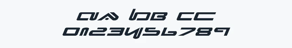 Rzeczywista próbka kroju Xephyr Expanded Italic — Aa Bb Cc 0123456789