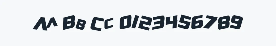 Rzeczywista próbka kroju SF Zero Gravity Condensed Italic — Aa Bb Cc 0123456789