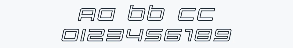 Rzeczywista próbka kroju Quark Outline — Aa Bb Cc 0123456789
